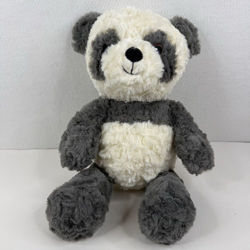 Spark Create White Grey Panda Bear Plush Toy Walmart Stuffed Rattle 12" t-1066
